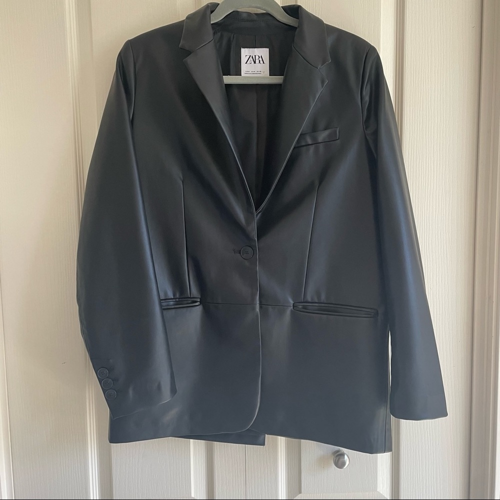 Zara Leather Blazer